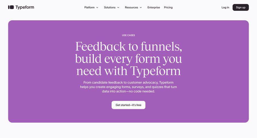 Typeform
				use cases ui page example