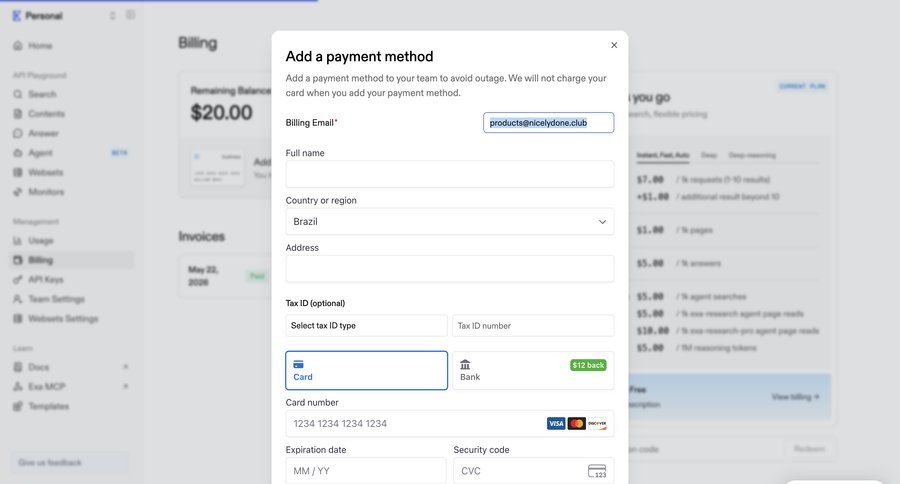 Exa
			 account management ui page example