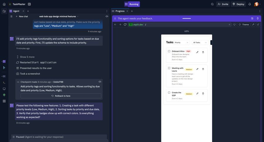 Replit
			list timeline task management project management full-screen layout lists timeline ui ui page example