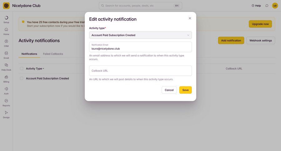 Outseta
			settings modal & popover notification settings configuration settings form sidebar configuration screen ui page example