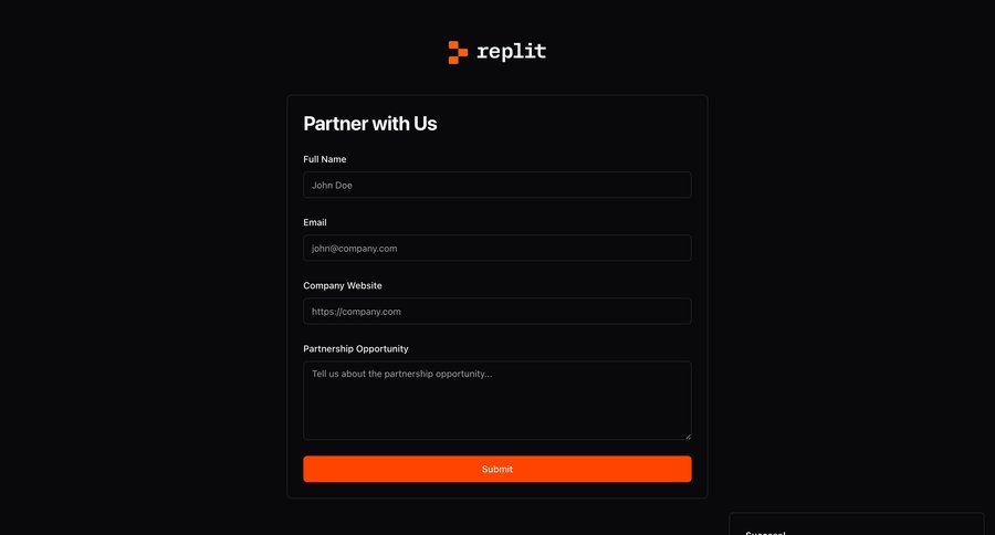 Replit
			 partners experts toast notification ui page example