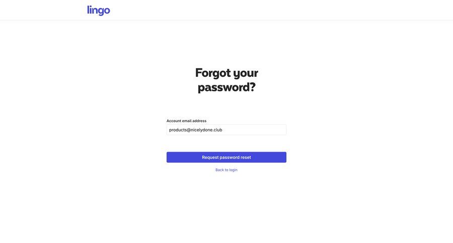 Lingo
				password reset page example