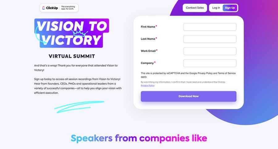 ClickUp
			events virtual assistant ui page example