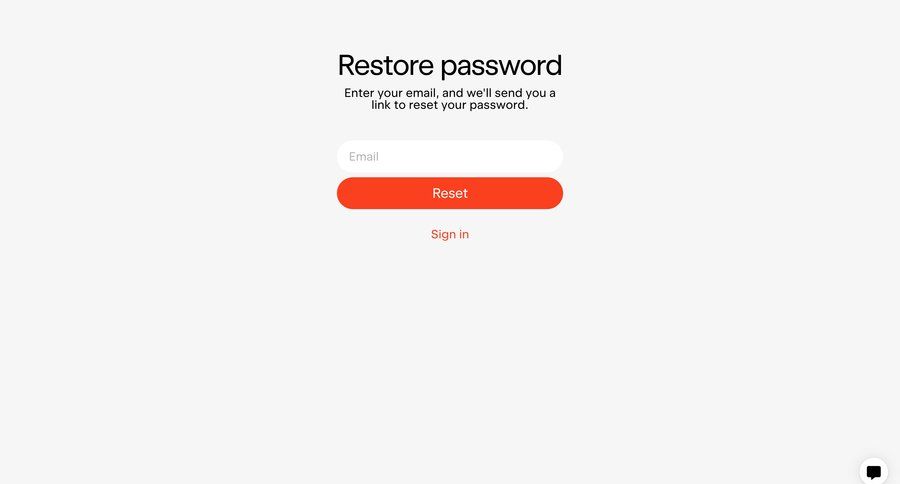 Exactly
				password reset page example