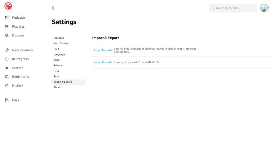 Pocket Casts
				settings ui page example
