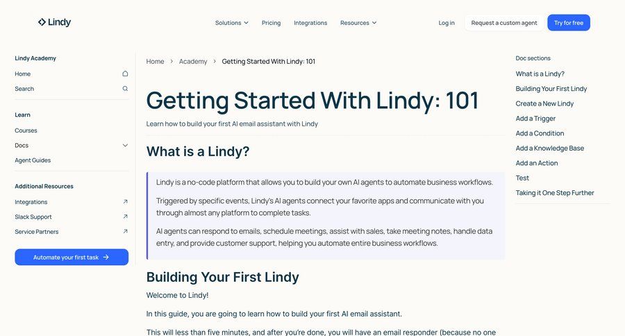 Lindy
				onboarding ui page example