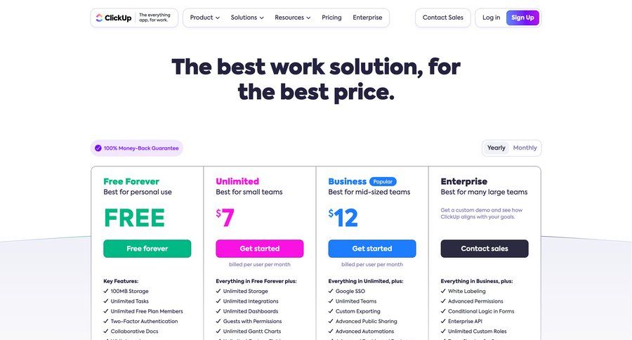 ClickUp
			 conditional logic payment method free plan call recording service plans pricing plans subscription plans price payment options press release testimonials payment page payment confirmation connect service pricing packages ui page example