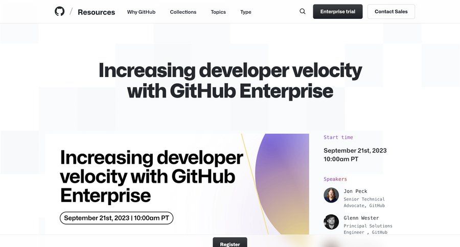 Github
			signup webinars enterprise signup register ui page example