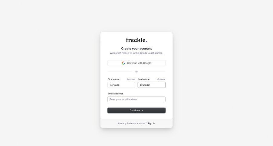 Freckle
			    ux ui design