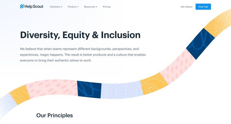Help Scout
				diversity, equity and inclusion ui page example