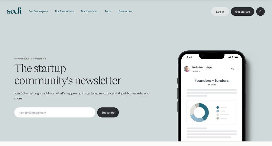 Secfi
			newsletter free account new not found page not found newsletter signup suggestion ui page example