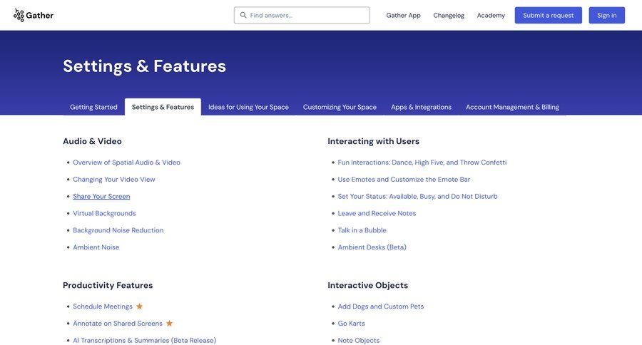 Gather
				settings ui page example