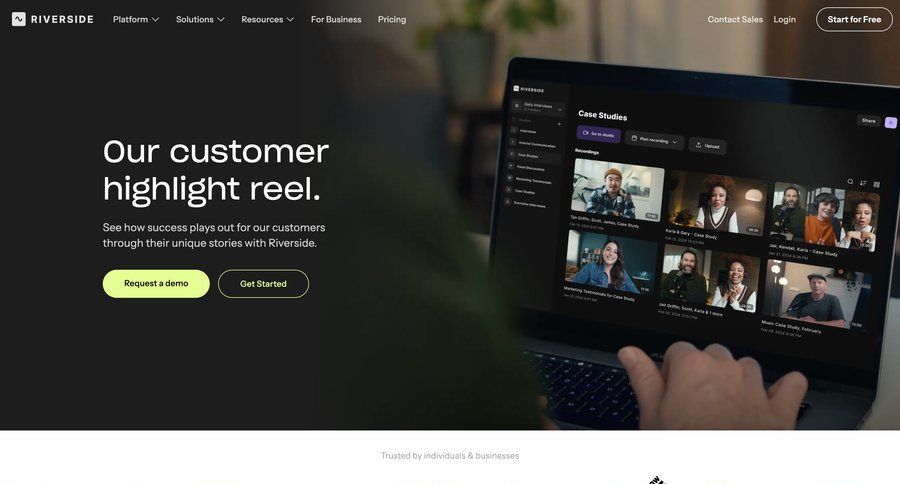 Riverside
			 customer success case studies customer stories ui page example