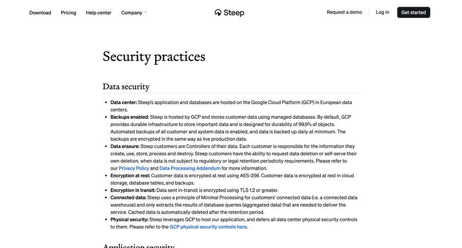Steep
			security security data import download report importing data audit log ui page example