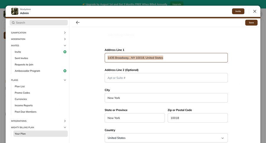 Mighty
			 settings user management onboarding form account setup account settings data entry ui page example