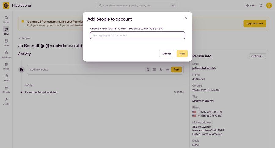 Outseta
			 user management account management form account settings autocomplete ui page example