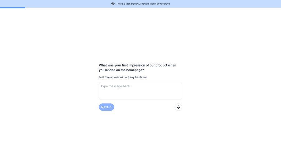 Wynde
			product tour form user research feedback collection ui page example