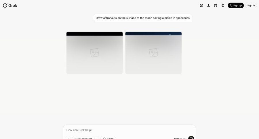 Grok
			 artificial intelligence grid sign in progress loading loader chat interface conversational ui page example