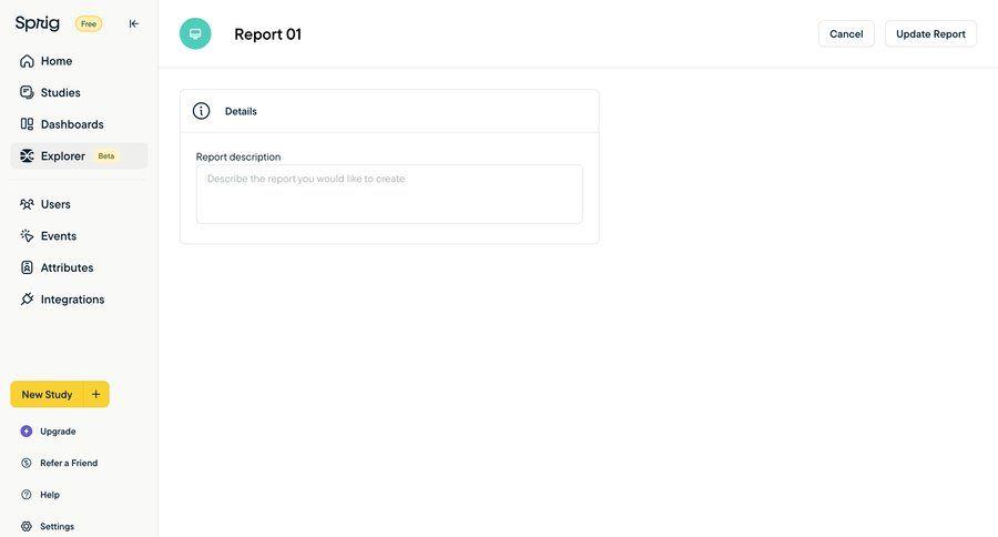Sprig
			 form report details data analytics sidebar insight detail view info view data visualization ui page example