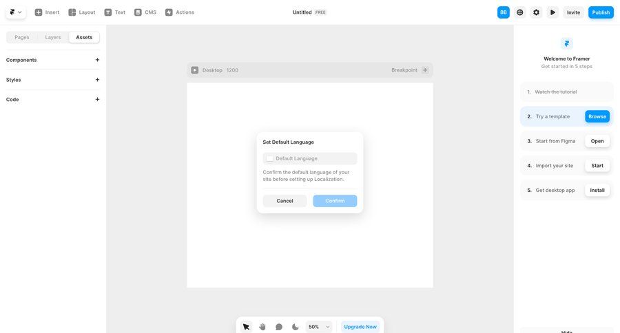 Framer
			settings modal & popover language settings modal screen sidebar navigation onboarding form sidebar setup localization ui page example