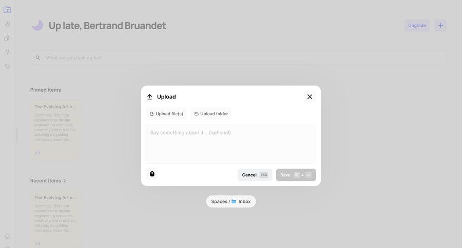Fabric
			 content management file upload modal ui page example