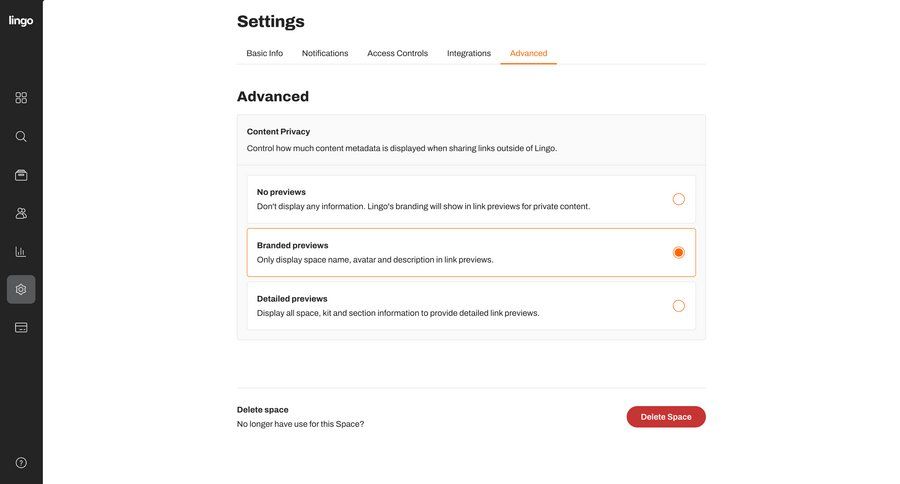 Lingo
			 content management configuration settings radio group ui page example