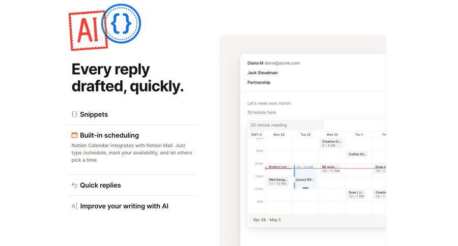 Notion Mail
			calendars feature automation date picker datepicker chonology time picker time selector ui page example