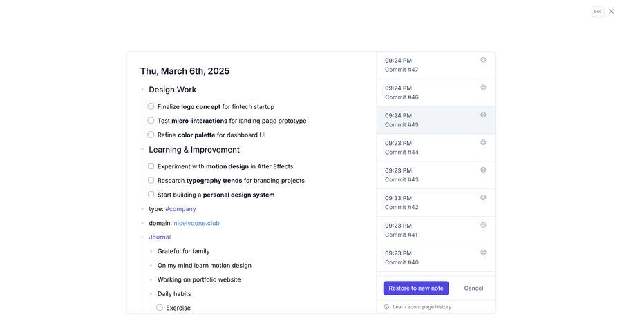 Reflect
			 modal screen typography color palette timeline ui version control time tracking ui page example