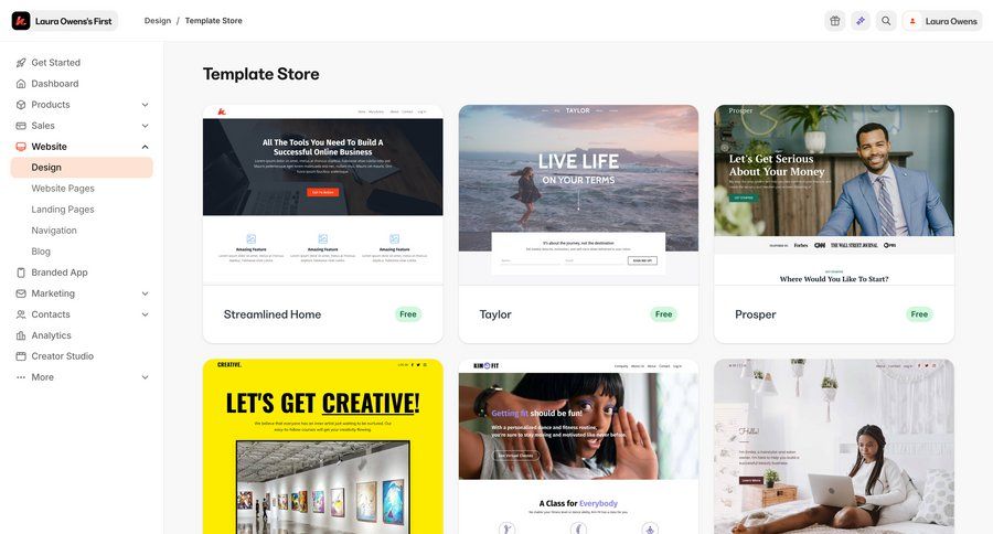 Kajabi
			collection gallery product page e-commerce sidebar navigation grid design template selection navigation sidebar free templates sidebar folder image gallery media gallery photo gallery marketing website design fitness modern ui page example