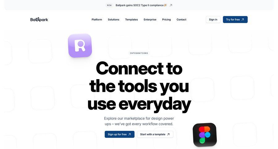 Ballpark
			 integration product update contact us alternatives partners enterprise connect service ui page example
