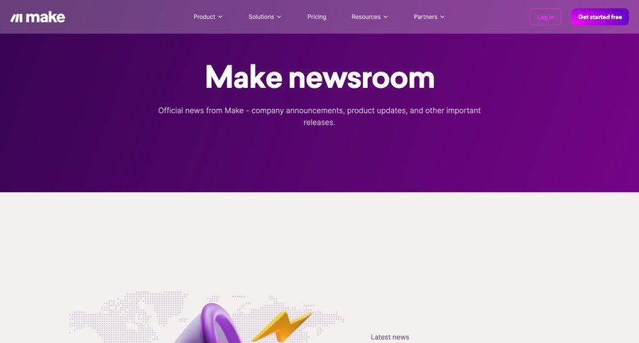Make
			press announcement press release rp ui page example
