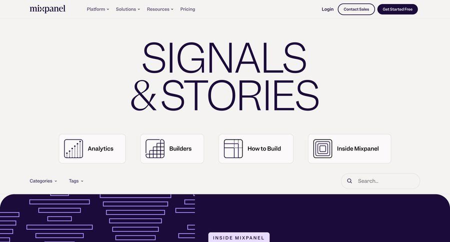 Mixpanel
				blog ui page example