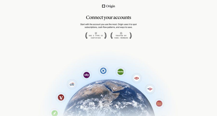 Origin Financial
				onboarding ui page example