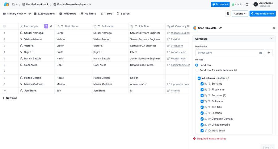 Clay
			 modal screen data management collaboration data export table configuration screen ui page example