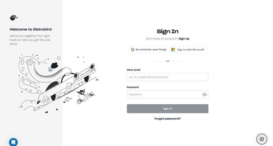Distrobird
				signin page example