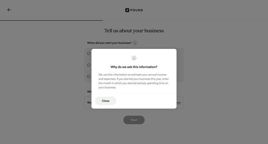 Found
				onboarding ui page example