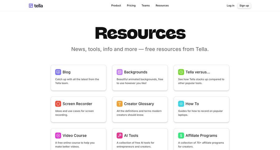 Tella
			 affiliate program ui page example