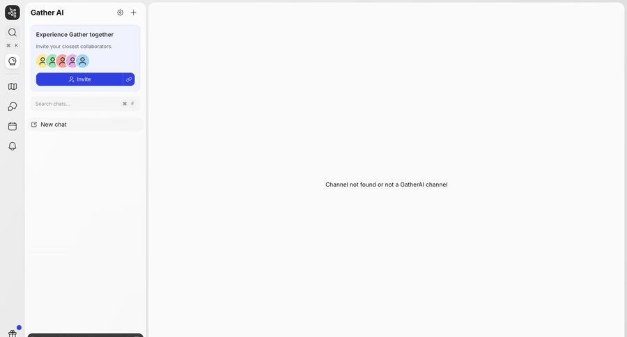 Gather
			 sidebar navigation conversational interface ai chat ui page example