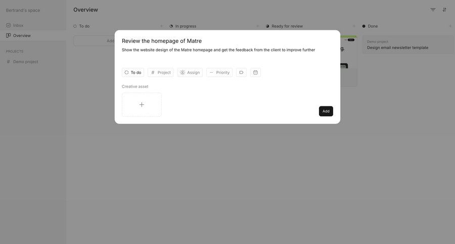 Workflow
			 task management project management file upload ui page example