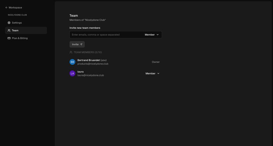 Supercut
			 settings team collaboration sidebar navigation user management form user access control user parameters configuration screen ui page example