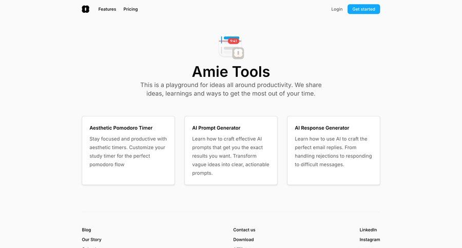 Amie
				plans & pricing ui page example