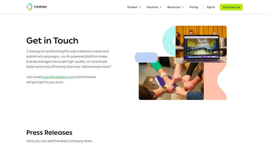 Creatopy
				press ui page example