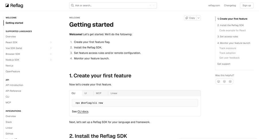 Reflag
				onboarding ui page example