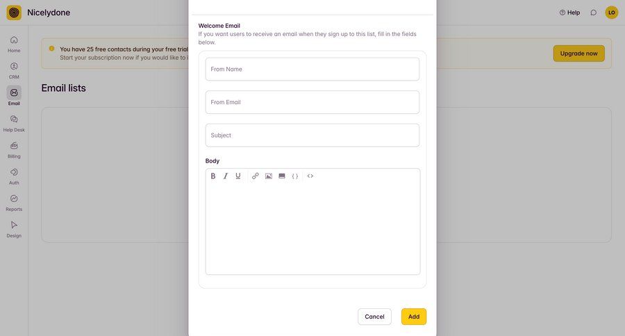 Outseta
			 onboarding form automation email create ui page example