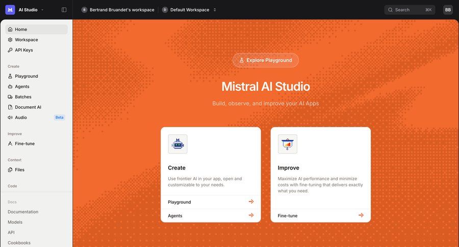 Mistral
				home ui page example