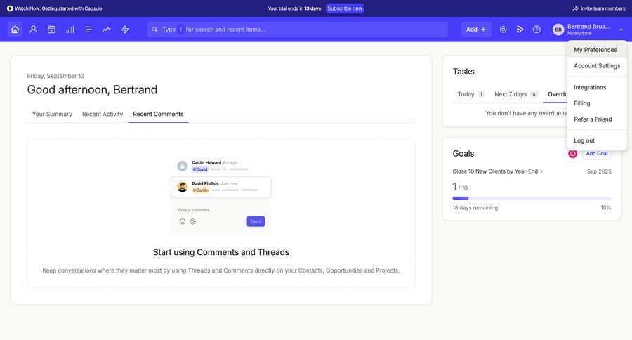 Capsule
			 task management collaboration dashboard log in menu progress bar ui page example