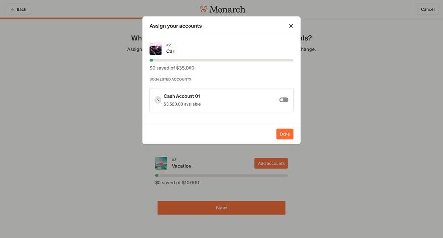 Monarch
			 account management onboarding form user settings finance modal finance user user termination progress bar ui page example