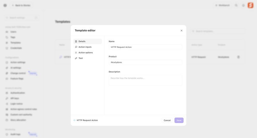 Tines
			 modal screen workflow form automation workflow automation save changes template creation cancel changes ui page example