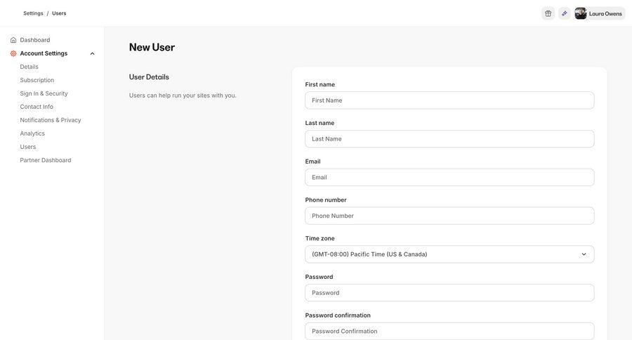 Kajabi
			 settings sidebar navigation user management form account setup account settings access control form layout user permissions user role user create email confirmation payment confirmation comment mode permissions ui page example