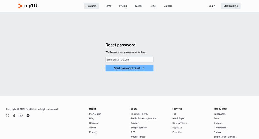Replit
			password reset form security auth change password password update alternatives update ui page example